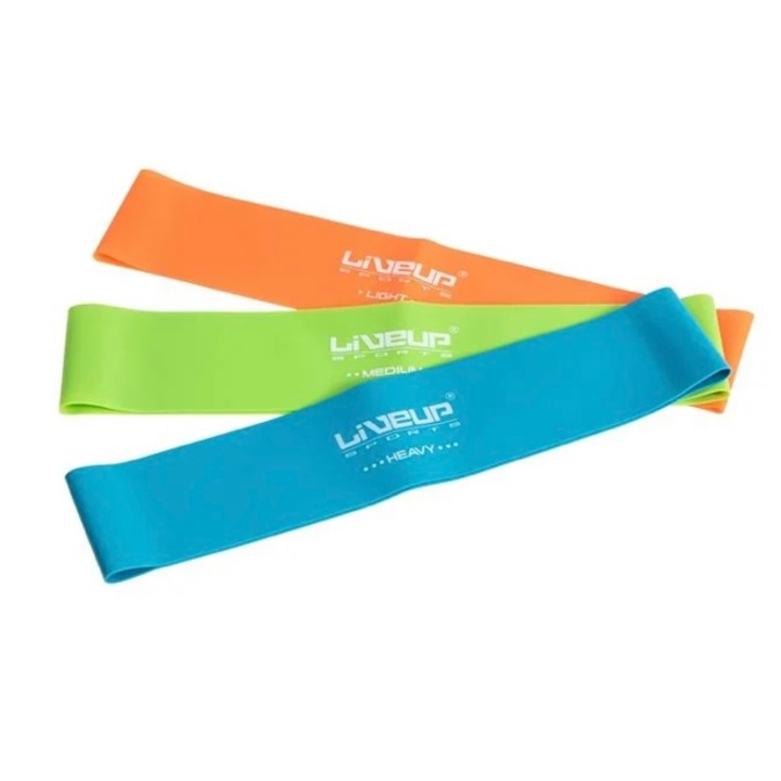 3 db ellenálló gumiszalagból álló készlet, fitneszhez vagy gimnasztikához, különböző ellenállási szintekhez
