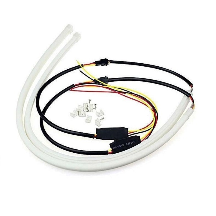 Lumini Lampi spate Rosii cu semnalizare tip Neon Flexibil 60 cm DRL-60AG-RED