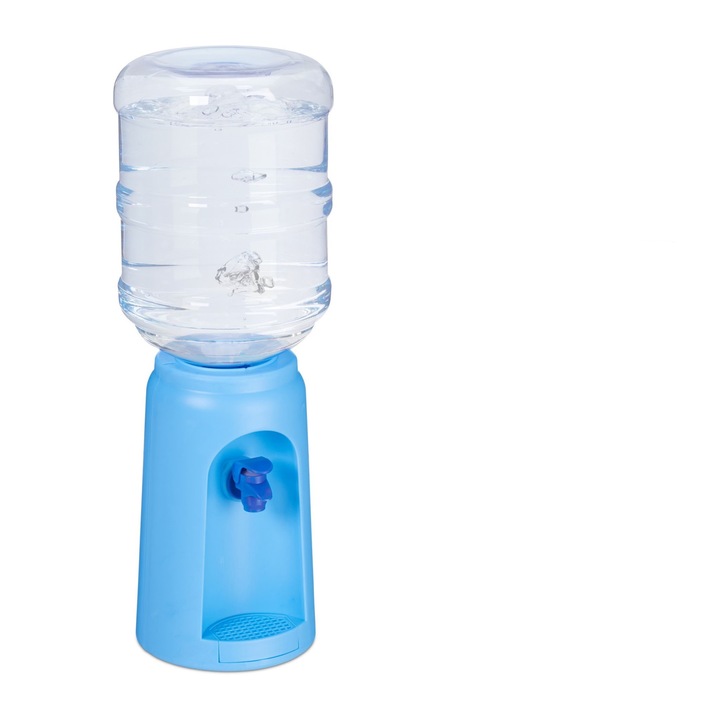 Dozator de apa, cu robinet, tava grila pentru colectarea apei, 4,5 L, albastru, 47,5 x 17 cm