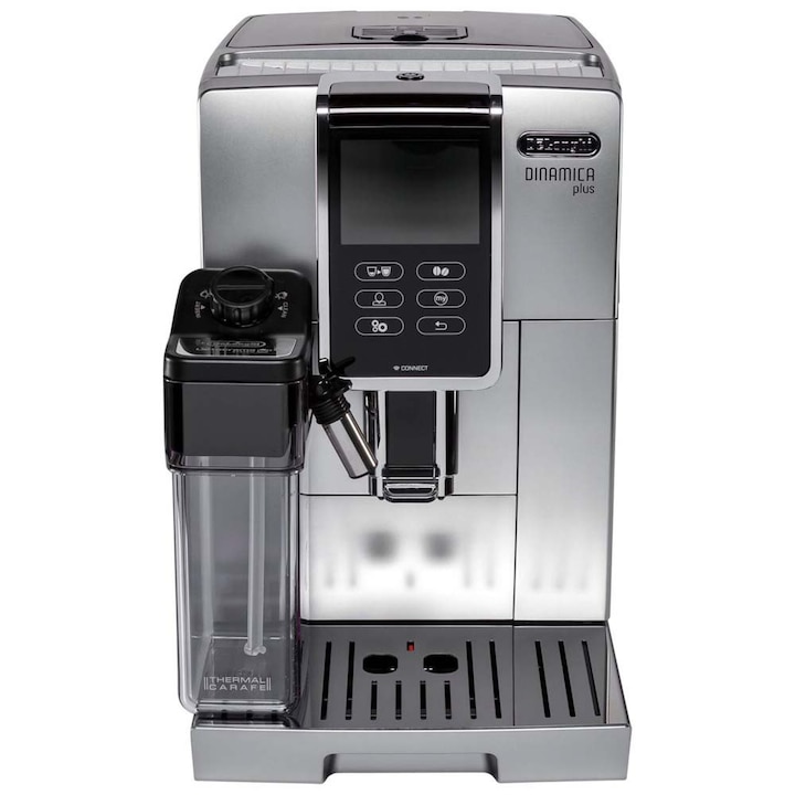 De'Longhi ECAM 370.95.S Dinamica Plus automata kávéfőző, 300 g, 1,8 liter, TFT kijelző, 19 bar, 1450 W, ezüst