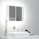 Шкаф с LED огледало за баня vidaXL, бял гланц, 60x12x45см, акрил, 6.5 Kg