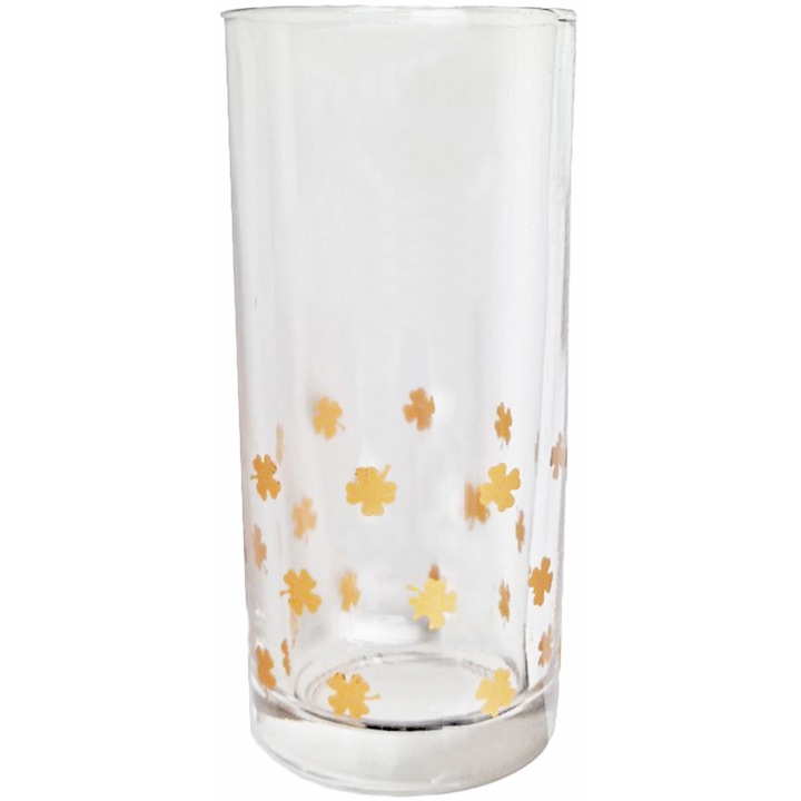 Чаша SmartDecor 6111, Стъкло, 300 мл, Жълти детелинки