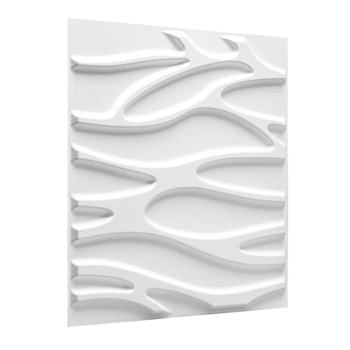 Set panouri de perete 3D WallArt, GA-WA30, 12 piese, 50 x 50 x 1.5 cm, Julotte