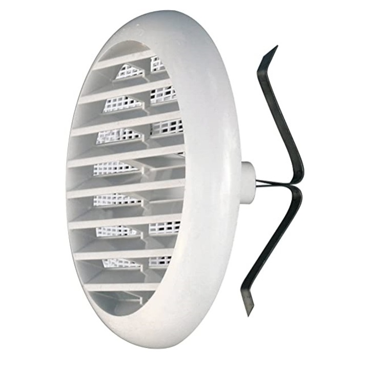 Grila ventilatie plastic, TUR100B, La Ventilazione, cu cleme, alb, 106 mm