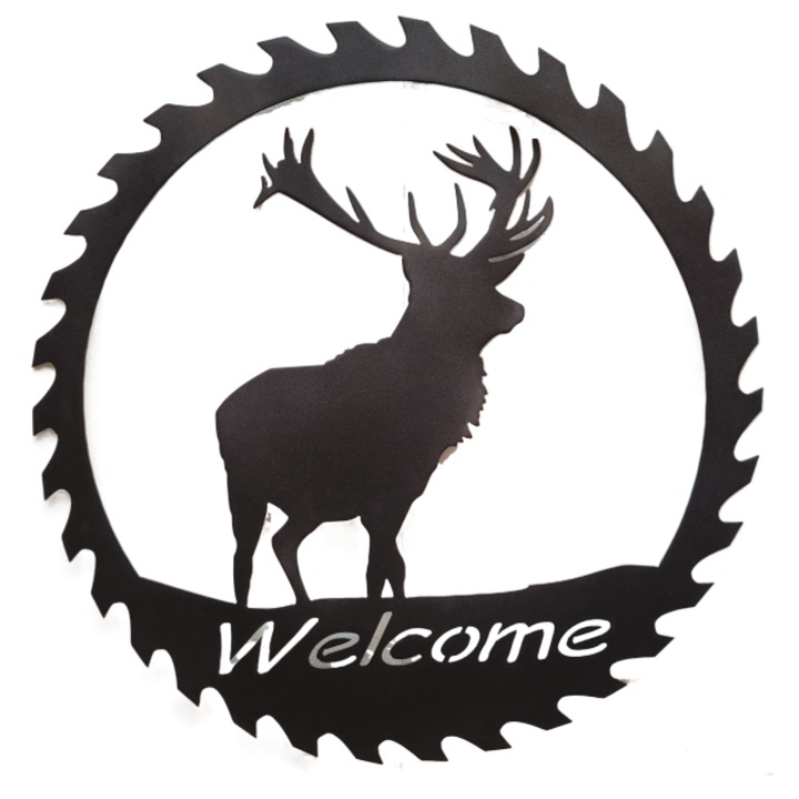 Decor perete, Cerb, 60 cm, negru