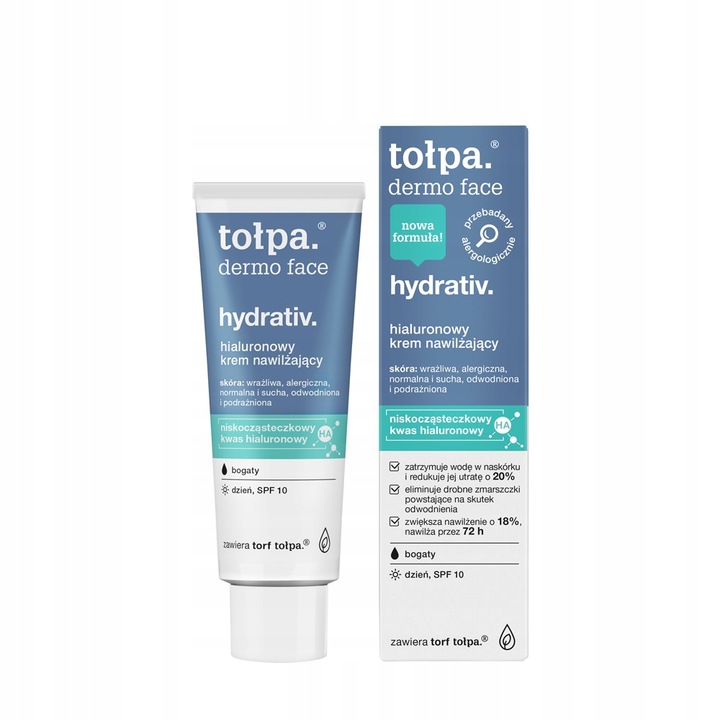 Crema hialuronica de zi, Tolpa hydrativ, SPF 10, 40 ml
