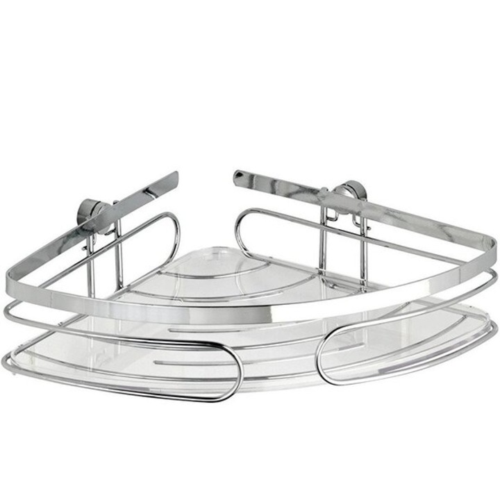 Raft pentru baie de colt, Wenko, 27 x 19 x 7 cm, argintiu