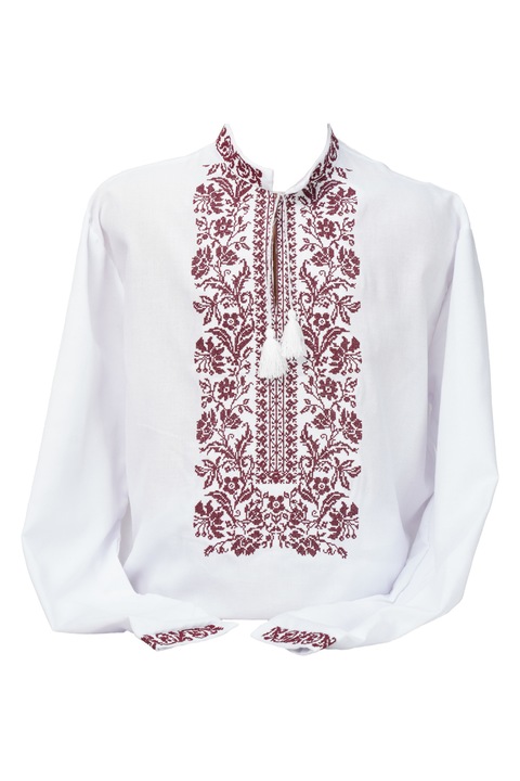 Ie Barbati, din bumbac, Alb/Visiniu, XL