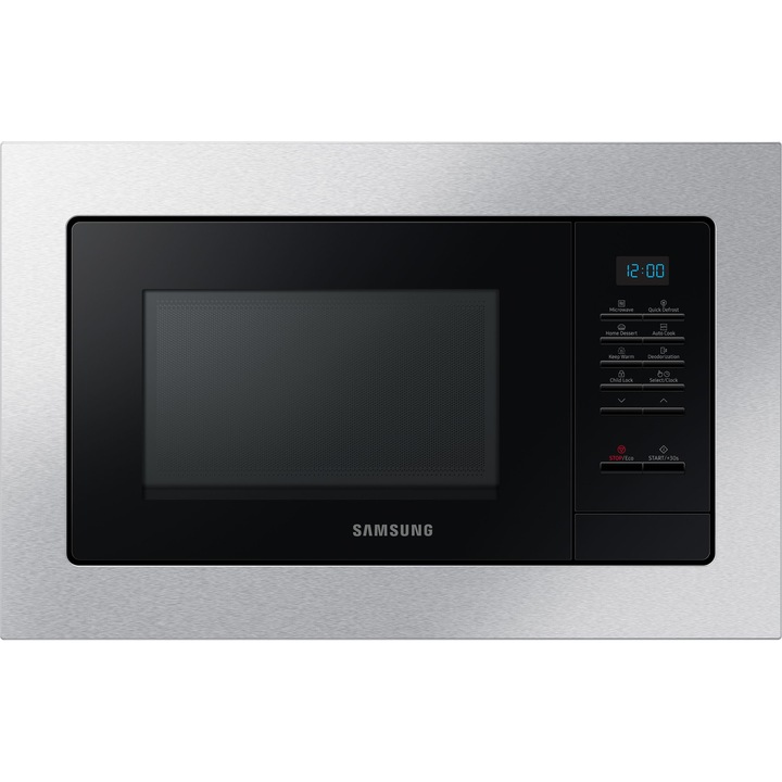 Cuptor cu microunde incorporabil Samsung MS23A7013AT, 23 L, 800 W, Afisaj electronic, Argintiu