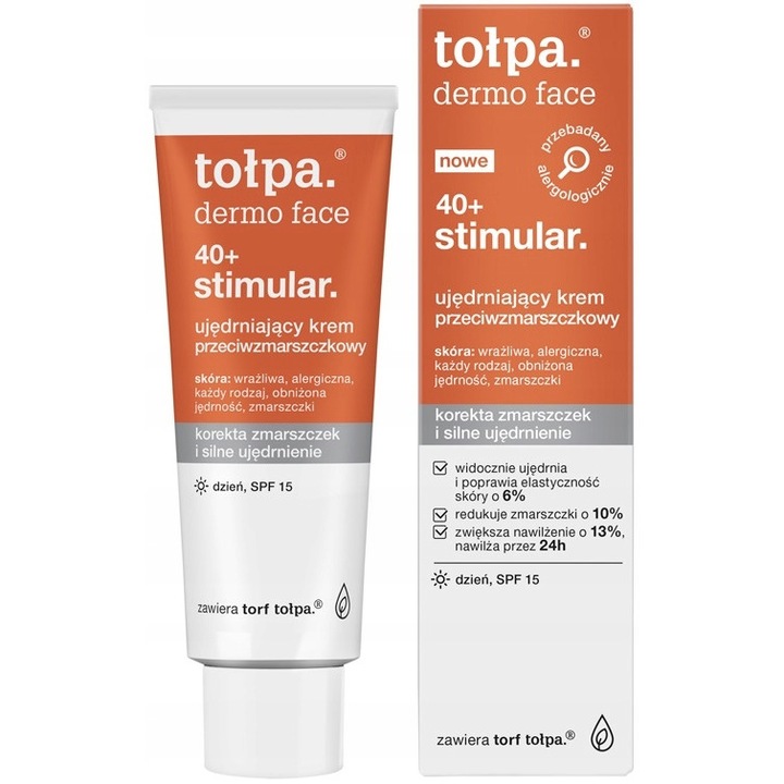 Nappali krém, Tolpa Stimular 40+, SPF 15, 40 ml