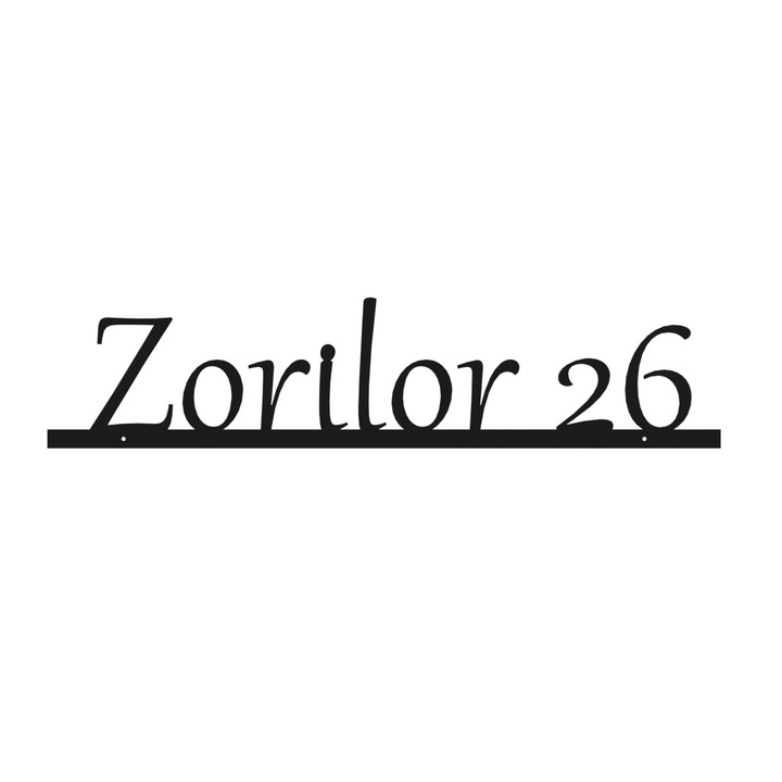 Placuta numar de casa personalizat, dimensiune 200x880mm, tabla otel 2mm, vopsit in camp electrostatic