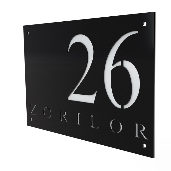 Placuta numar de casa personalizat, dimensiune 200x300, vopsit in camp electrostatic