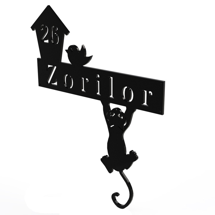 Placuta numar de casa personalizat. dimensiune 630x770mm, tabla 2mm, vopsit in camp electrostatic