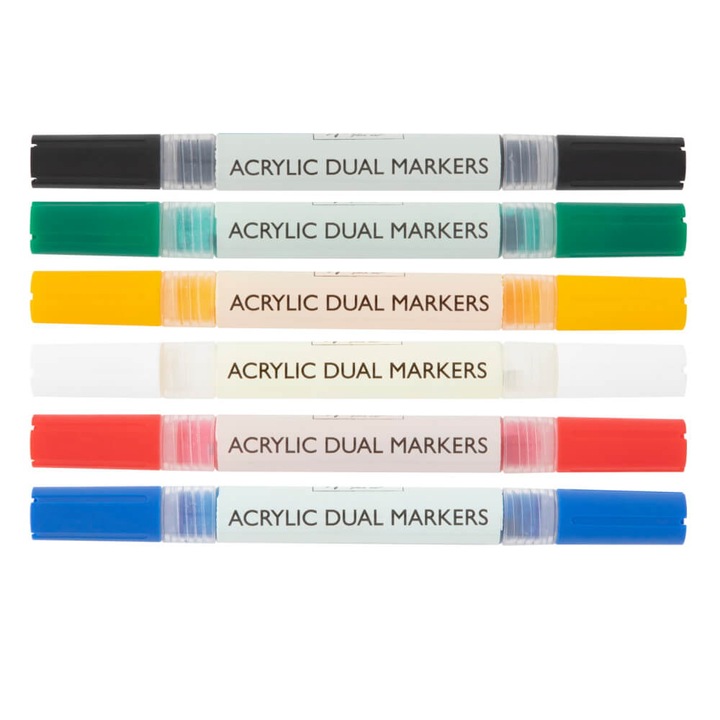 6 dupla végű jelölőből és akril festékből álló készlet Nassau Fine Art