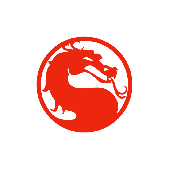 "Mortal kombat" autómatrica, 17x17 cm, piros