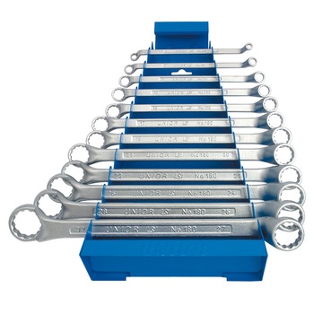 Set de chei inelare dublu cotite cu suport metalic, marca Unior compus din 12 piese Set de chei inelare dublu cotite cu suport metalic, marca Unior compus din 12 piese