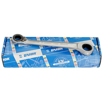 Set de chei inelare duble drepte cu clichet in cutie de carton, marca Unior compus din 6 piese Set de chei inelare duble drepte cu clichet in cutie de carton, marca Unior compus din 6 piese