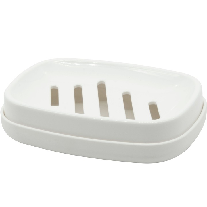 Sapuniera Marlott, savoniera din plastic, alb, CB1956