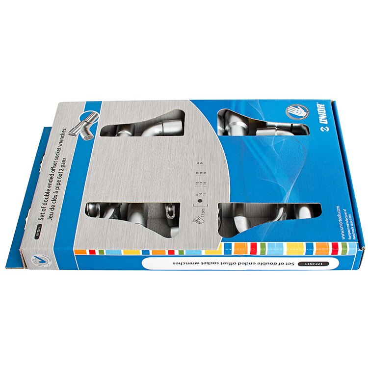 Set de chei pipa in cutie de carton, marca Unior compus din 11 piese