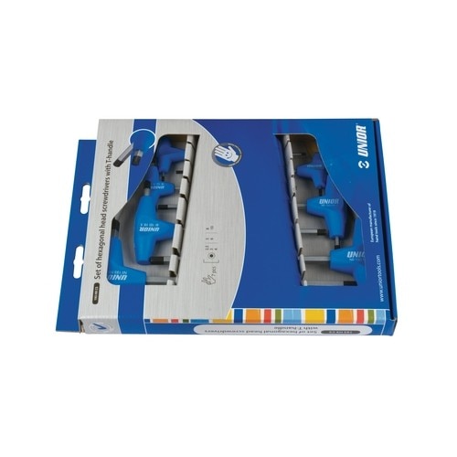 Set de surubelnite Unior, cap hexagonal in cutie de carton, 2.5-10, 7 piese