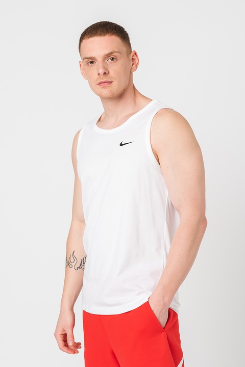Nike, Top cu tehnologie Dri-Fit, pentru antrenament Solid, Alb