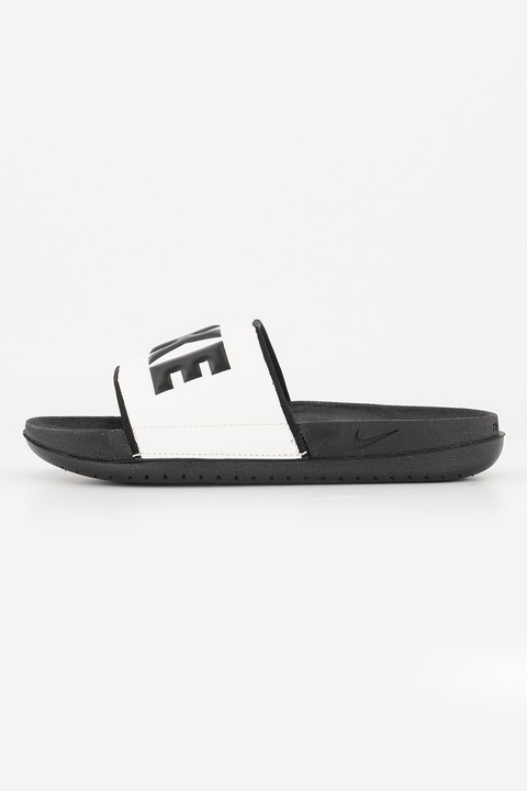 Nike, Чехли Off Court с лого, Бял/Черен, 36.5