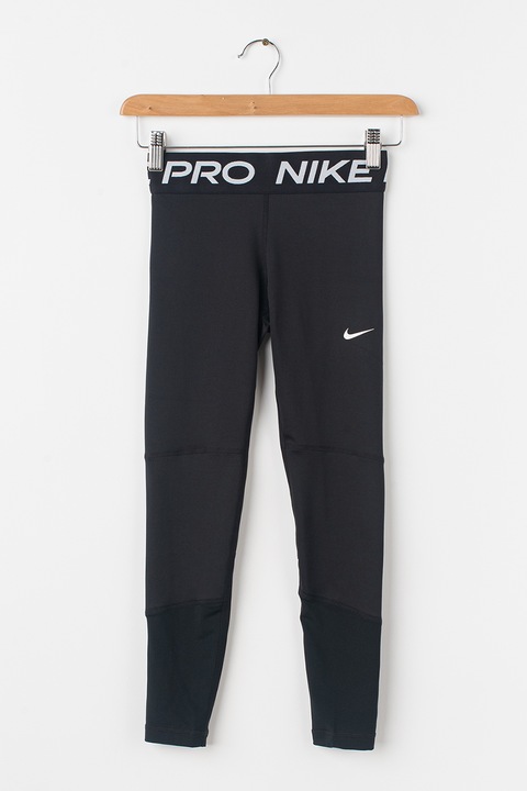 Nike, Тренировъчен клин с Dri-FIT и висока талия, Черен, 122-128 CM