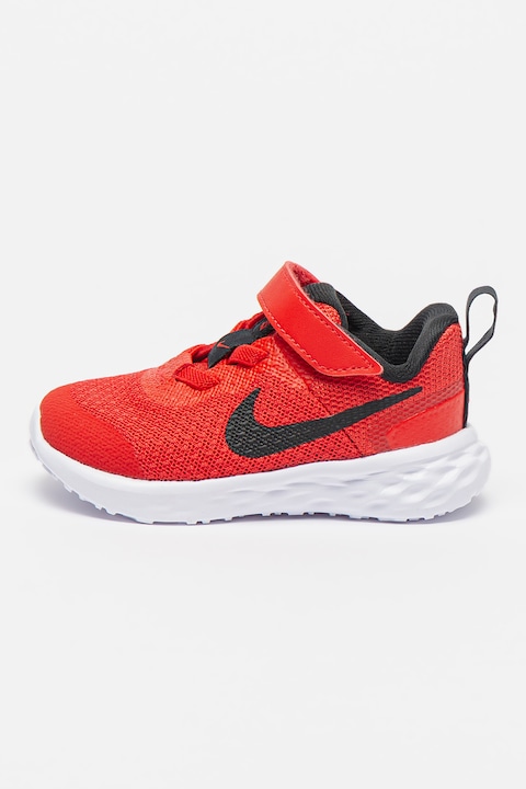 Nike, Олекотени спортни обувки Revolution 6 с велкро, Аленочервен/Черен