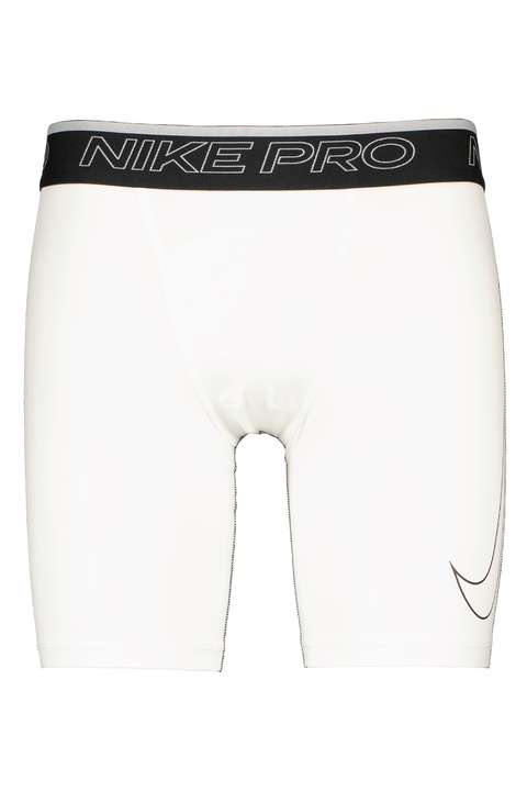 Nike, Pantaloni scurti cu tehnologie Dri-fit si logo, pentru antrenament Pro, Alb