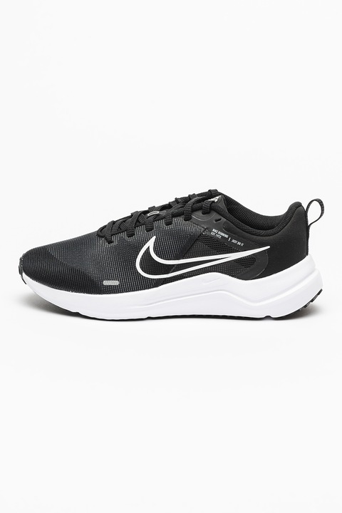 Nike, Downshifter 12 logós futócipő, Fehér/Fekete