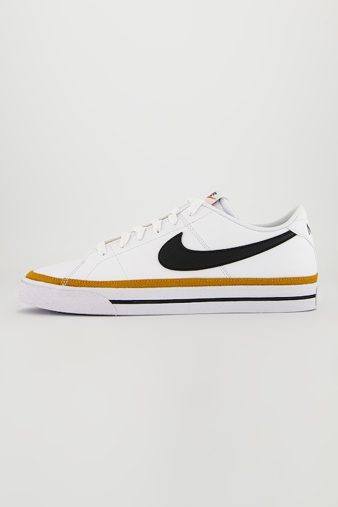Nike, Спортни обувки Court Legacy с лого, Бял/Карамел/Черен