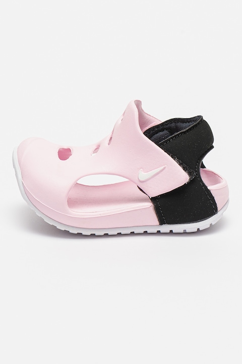 Nike, Сандали Sunray Protect с лого, Бледо розово