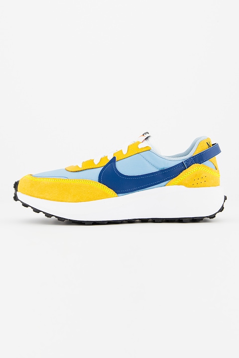 Nike, Спортни обувки Waffle Debut с велур, Жълт/Син