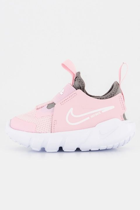 Nike, Pantofi sport slip-on cu insertii de piele Flex Runner 2, Roz pastel