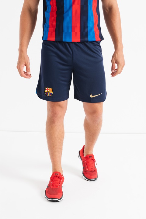 Nike, Pantaloni scurti slim fit si snur cu tehnologie Dri-FIT pentru fotbal F.C. Barcelona, Bleumarin
