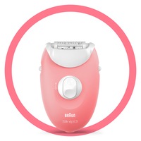 Epilator Braun Silk-epil 3 SE3-176, 20 pensete, 2 viteze, alb/roz