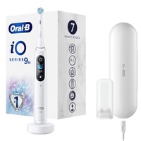 Periuta de dinti electrica Oral-B iO9 cu Tehnologie Magnetica si Micro-Vibratii, Inteligenta artificiala, Display led, Senzor de presiune Smart, 7 moduri, Alb