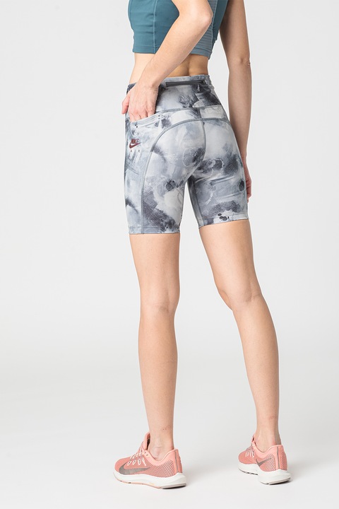 Nike, Colanti scurti cu tehnologie Dri-Fit, pentru alergare Fast, Albastru prafuit