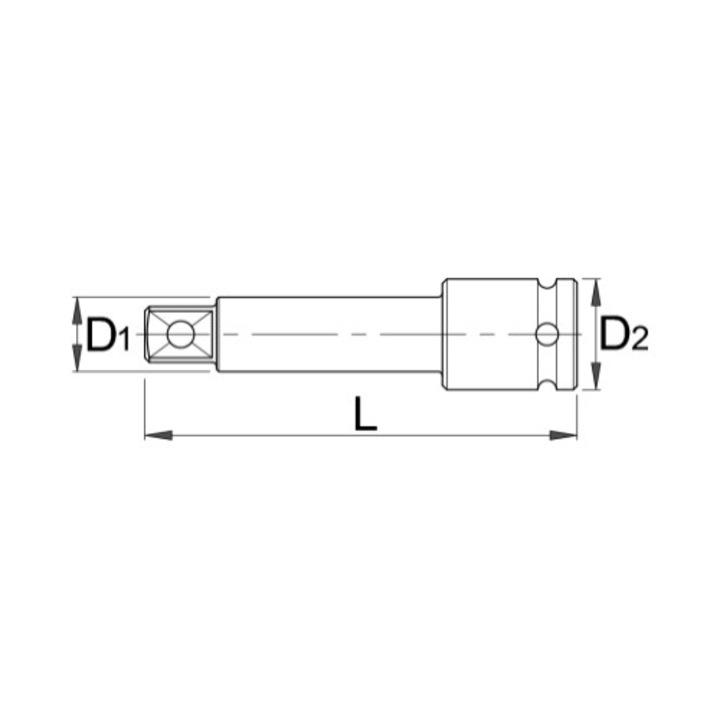 Prelungitor lung de IMPACT 3/4", marca Unior cu lungimea de 175 mm