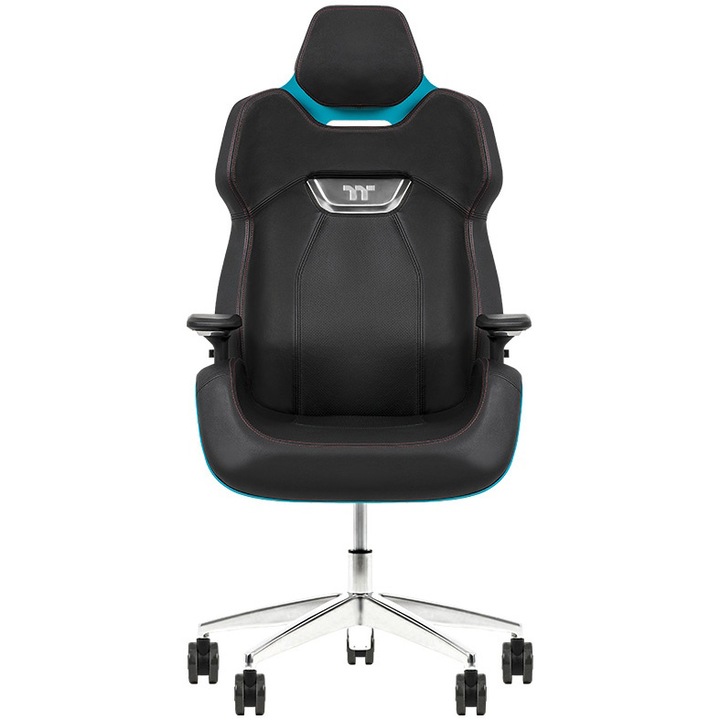 Стол Gaming TT Premium Argent E700, Естествена кожа, Ocean Blue