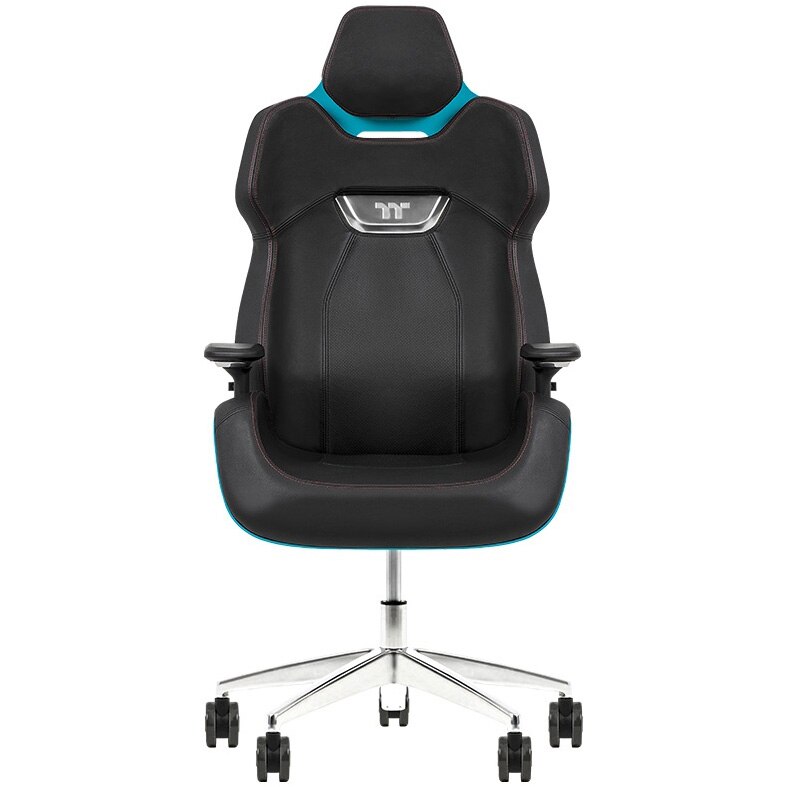 Scaun gaming TT Premium Argent E700, piele naturala, Ocean Blue
