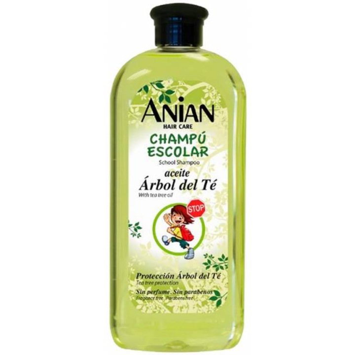 Tetű elleni sampon iskolásoknak Anian, Aceite Arbol Te, 400 ml