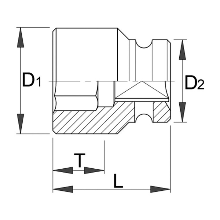 Unior Impact 1" Dugókulcsfej, 60 mm átmérő
