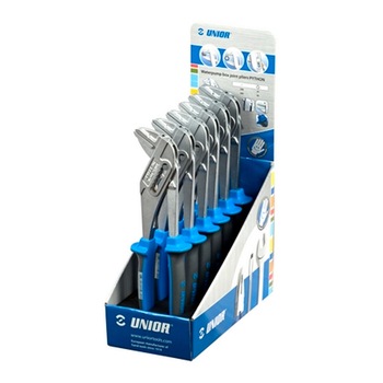 Set de clesti reglabili in display de carton, marca Unior compus din 6 piese Set de clesti reglabili in display de carton, marca Unior compus din 6 piese