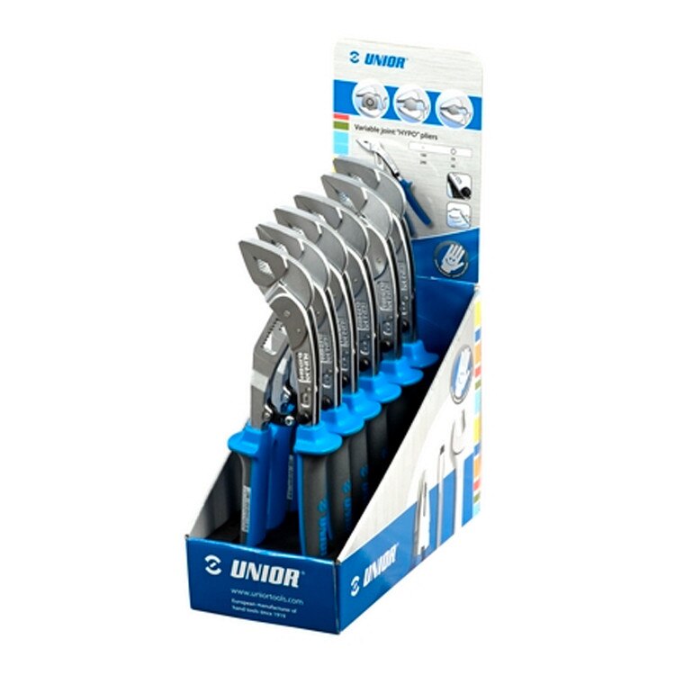 Set de clesti reglabili HYPO in display de carton, marca Unior compus din 6 piese