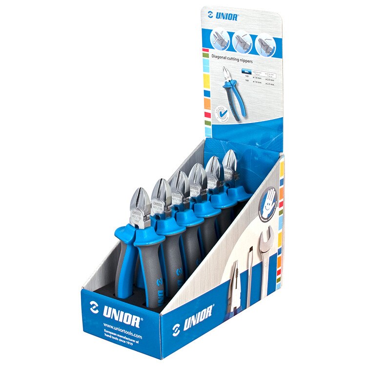 Set de clesti cu tais lateral in display de carton, marca Unior compus din 6 piese