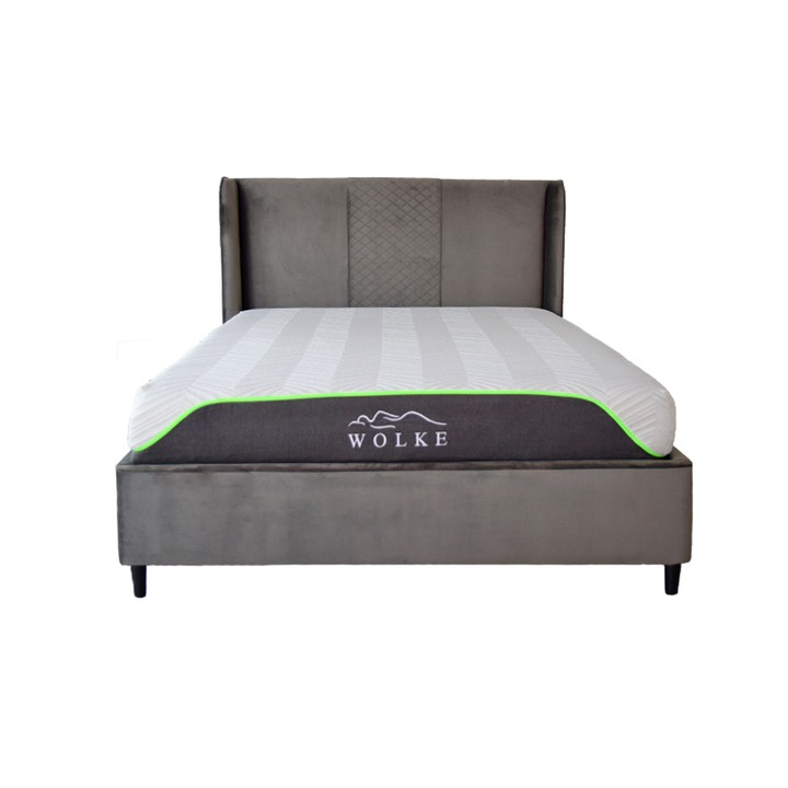 Pat tapitat cu catifea model Oslo somiera inclusa 160x200 cm/ ML 2004