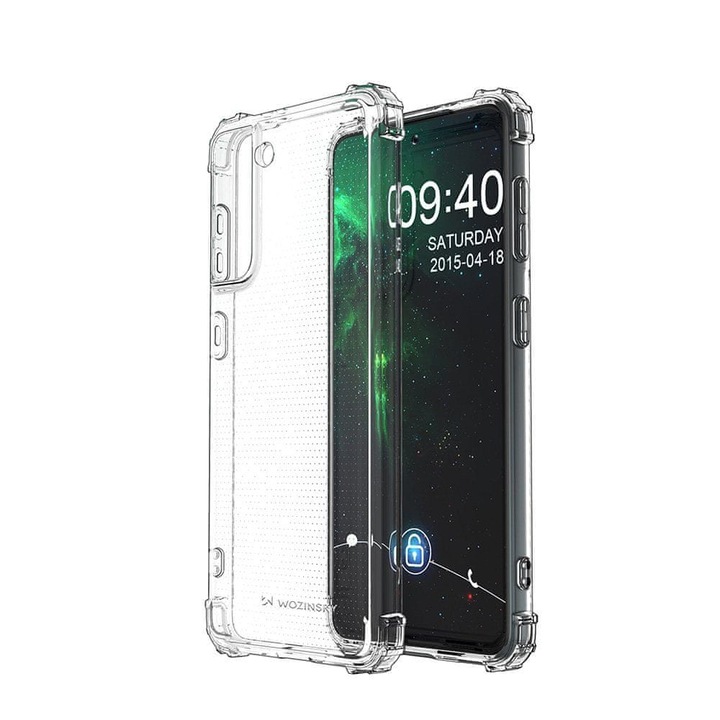 Калъф, съвместим с Samsung Galaxy S22, Удароустойчива защита, Silicon Ultra Slim High Tech, Crystal Clear