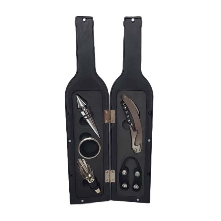 Velve Boros szett, palack formájú, 5 tartozékkal, 32.5 cm, fekete