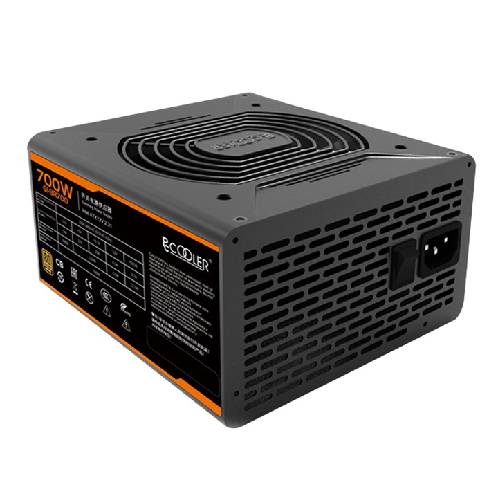 Sursa Pccooler 700W real GI-BR700, ventilator 120mm PWM, 80 Plus Bronze, 4x PCI-E 6+2, 6x S-ATA